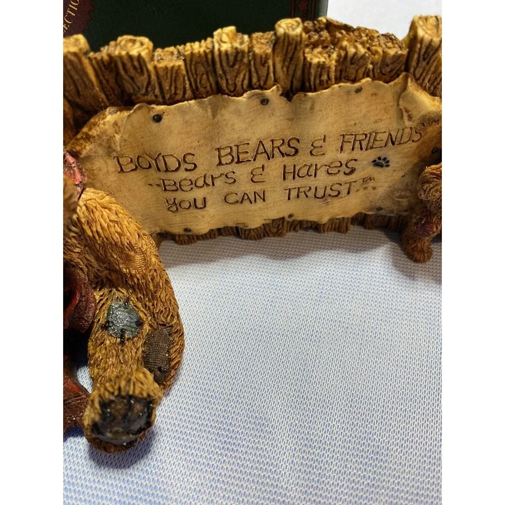 Boyds Bears “ Grenville and Neville” The Sign- Vintage 1993 Collectible Figurine
